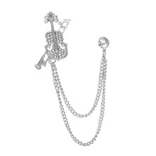 Brooch Lapel Pin Violin Hanging Chains Collar Brooches for Women Men A