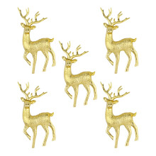 5Pcs Deer Cake Topper DIY Doll Figure Reusable for Christmas Birthday