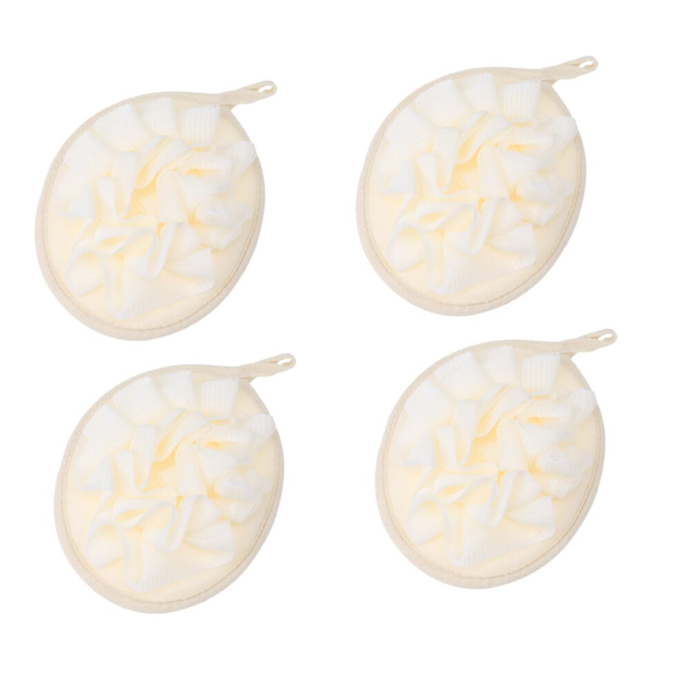 4pcs Soft Bath Loofah Sponge Shower Puff for Men and Women, Gentle Exfoliation with Hanging Loop