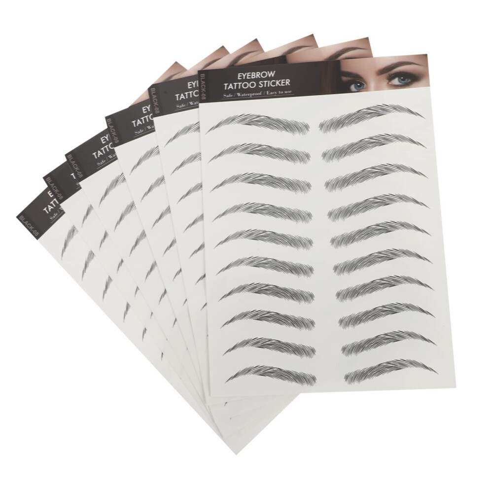 Eyebrow Stickers Temporary Tattoos Waterproof NaturalLooking Instant Brow Enhancement 6 Sheets