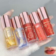 Hydrating Lip Oil Set 5 Pack with Large Brush, Plumping Gloss for Deep Hydration and Dry Lips