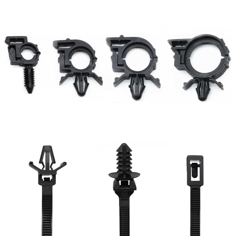 Automotive Wire Loom Clips And Cable Ties Kit For Cars Trucks, 50Pcs Durable Nylon Assortment 9092120565317