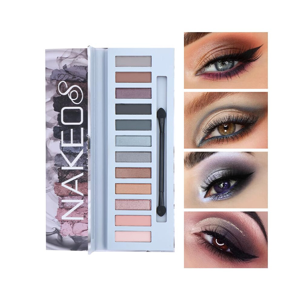 12 Color Eyeshadow Palette Metallic and Matte  Pigmented Long Lasting Vegan Cruelty