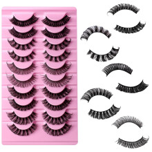 Mink Lashes Fluffy Wispy Russian Curl False Eyelashes 10 Pairs 5 Styles Natural Look Reusable