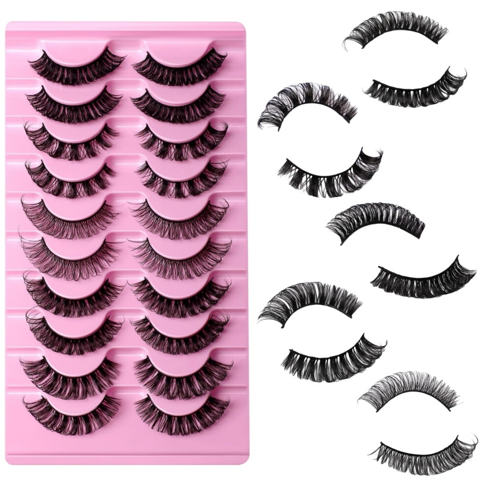 Mink Lashes Fluffy Wispy Russian Curl False Eyelashes 10 Pairs 5 Styles Natural Look Reusable