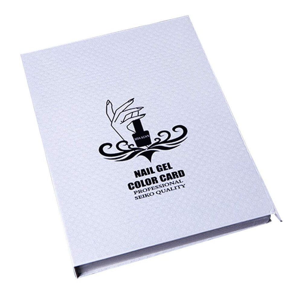 216 Colors Nail Swatch Display Book with White Background for UV Gel Nail Polish Color Chart