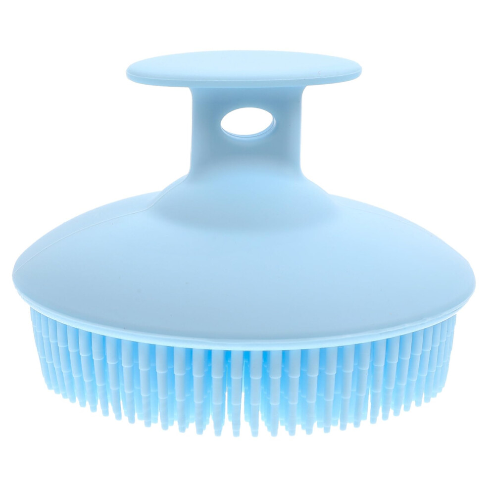 Silicone Body Scrubber Bath Brush with Ergonomic Comfort Grip for Gentle Skin Exfoliation and Massage, Light Blue