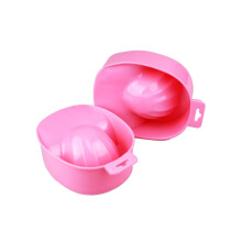 2Pcs Ergonomic Double Layer Nail Soak Bowl for Acrylic Removal and Manicure at Home or Salon Pink