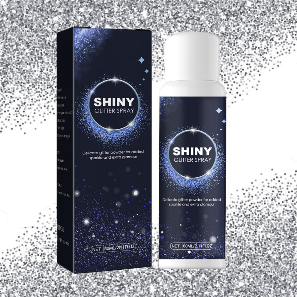 Body Glitter Spray Silver Sparkle for Hair and Body QuickDrying LongLasting Shine for Festival Stage Prom 1pc