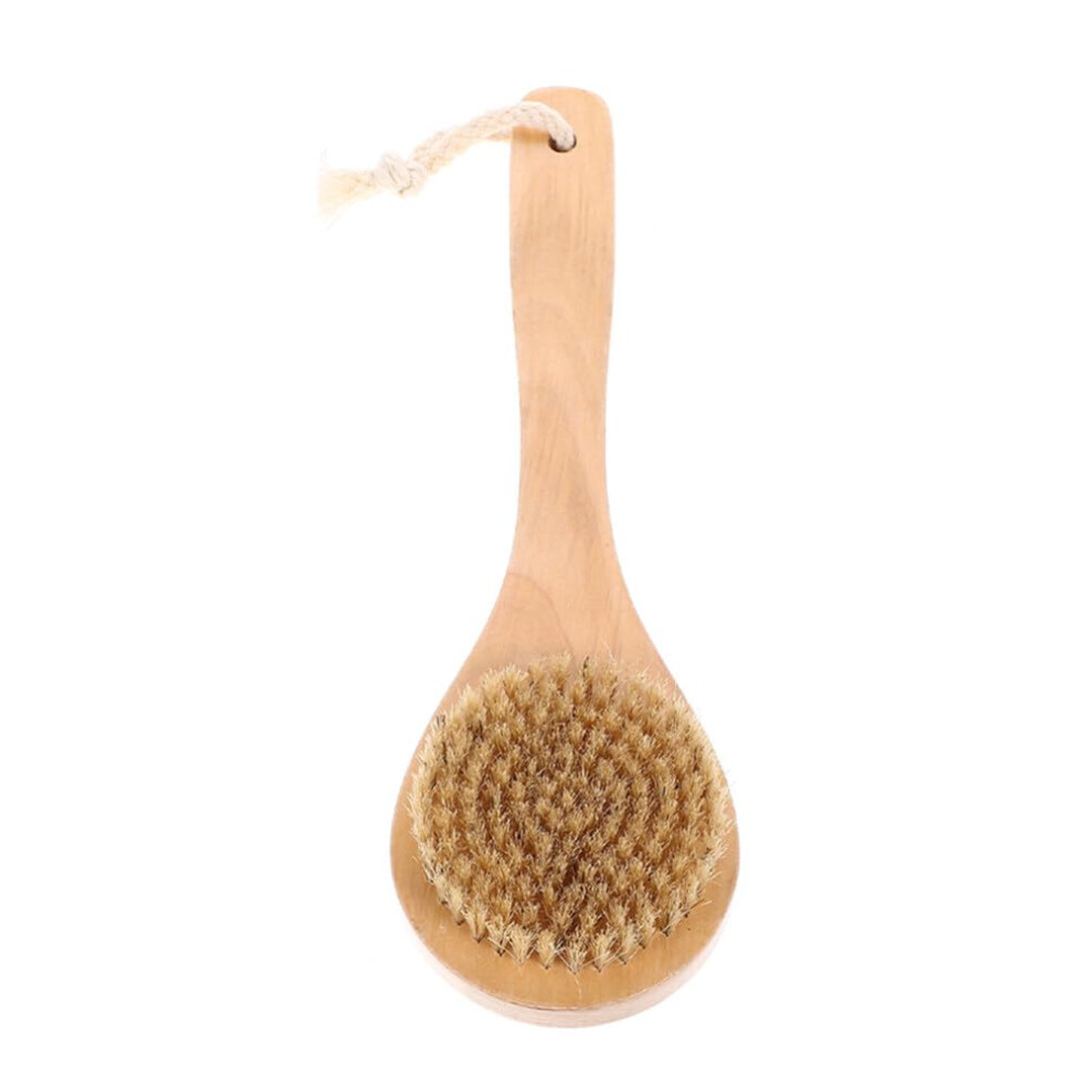 Soft Bristle Bath Brush with Wooden Handle for Gentle Exfoliation and Relaxing Shower Massage