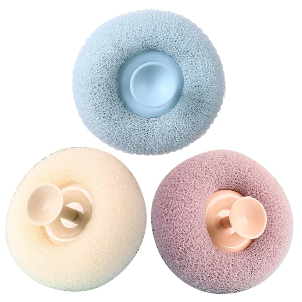Shower Loofah Bath Pouf Set 3pcs Mesh Balls for Gentle Exfoliation and Rich Foam Creation