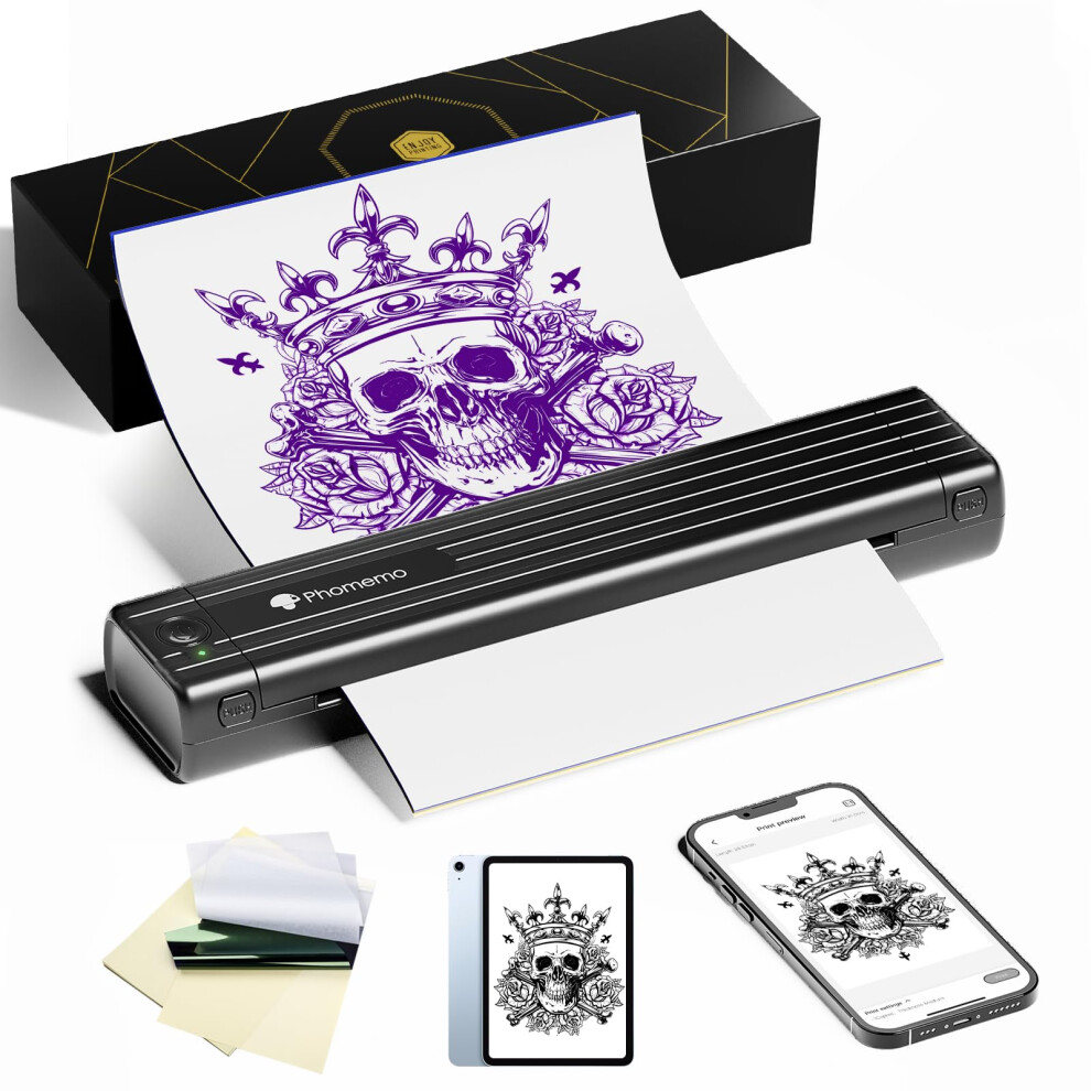 Tp83 Wireless Tattoo Printer With Bluetooth, Inkless Thermal Stencil Printing For Artists, Includes 10 Transfer Papers 9174973642114