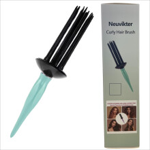 Curling Brush with 17 Teeth for Voluminous Curls, Ergonomic Grip, Salon and Home Use, Green