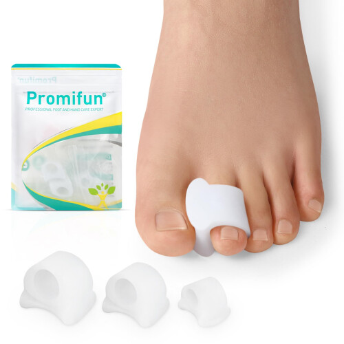 Toe Separators 10 Pack Bunion Corrector for Big Toe Alignment and Relief, 3 Sizes White