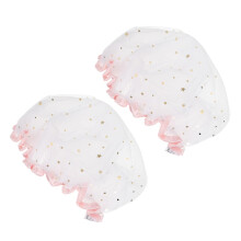 2PCS Waterproof Satin Shower Caps for Women Hair Protection, Reusable Large Elastic Bath Hat