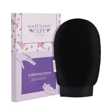 Double Layered Exfoliating Glove Viscose Body Scrub Mitt for Dead Skin and Tan Removal (Black)
