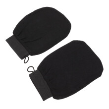 2pcs Black Exfoliating Bath Gloves for Shower Deep Body Scrub and Gentle Skin Massage Spa