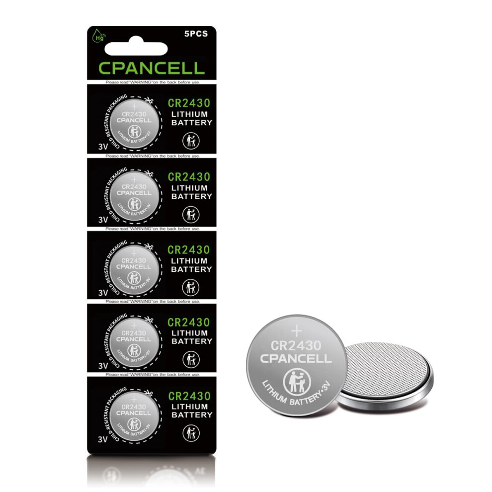 Cr2430 Lithium Batteries 3V Coin Cell Pack Longlasting For Watches Remotes Calculators (5 Count) 9169991727288