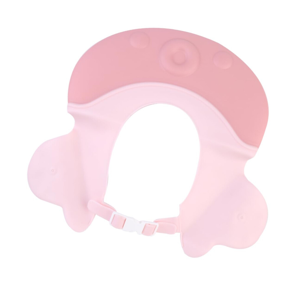Adjustable Baby Shower Cap With Eye Protection, Cartoon Bath Hat For Toddlers Light/Pink