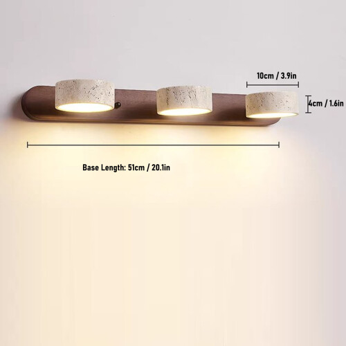 Solid Wood 3-Light Adjustable Wall Light