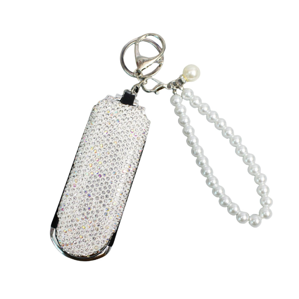 Portable Folding Hair Brush with Mirror, Rhinestone Travel Comb for Women, Compact Detangling Design