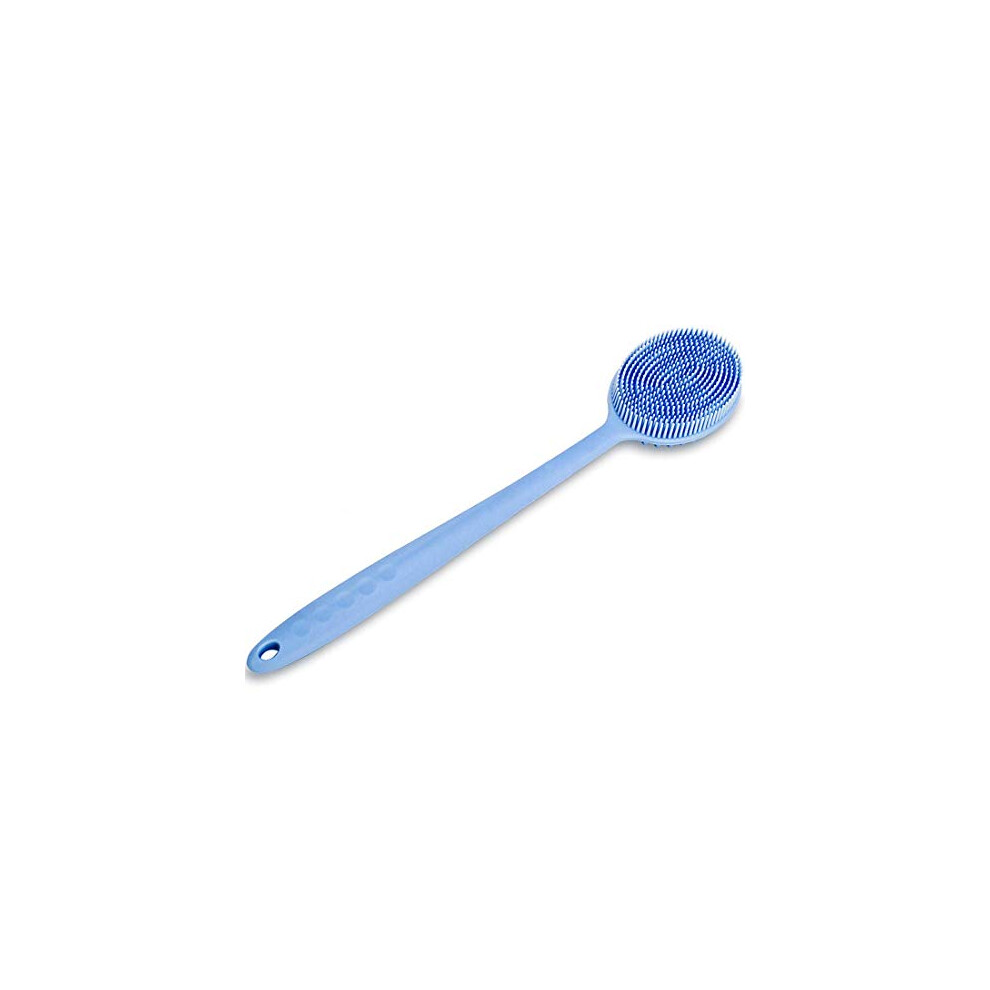 Silicone Back Scrubber for Shower with Long Handle, Gentle Exfoliation and Dual Cleansing Massage