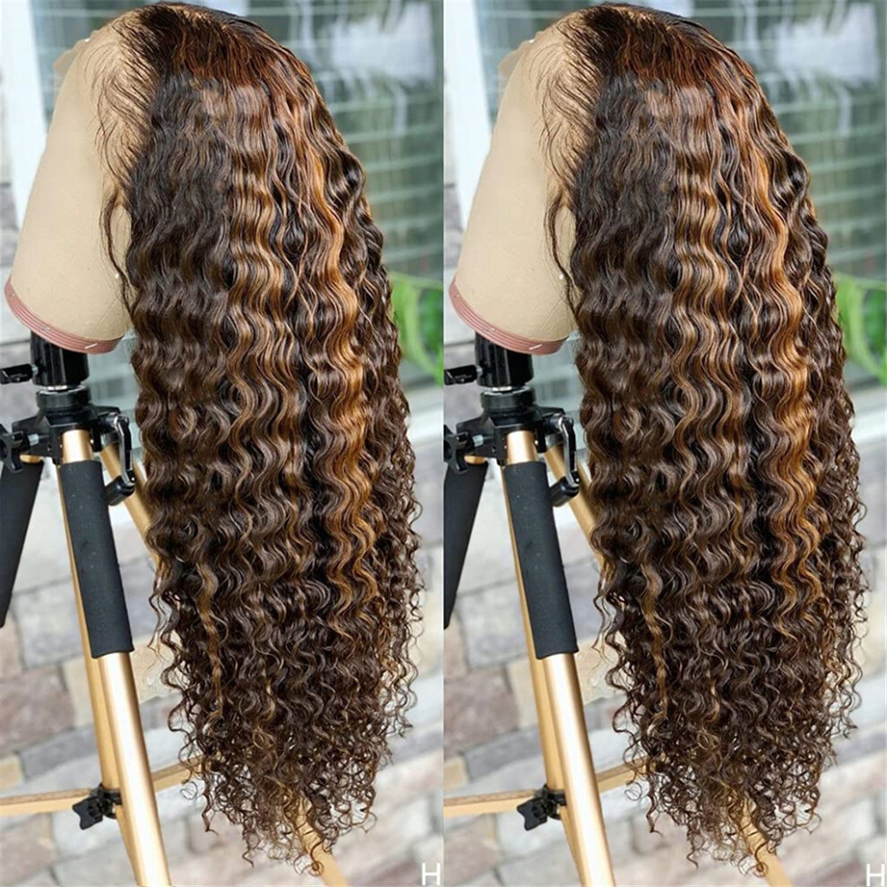 Unisex Human Hair Lace Front Wig 1B27 Honey Ombre Peruvian Virgin Hair With Baby Hair Natural Hairline 16Inch