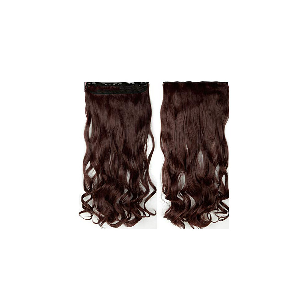 Unisex 18 Inch Curly Clip In Hair Extensions One Piece Remy Synthetic Hairpiece #33 With Secure Five Clips