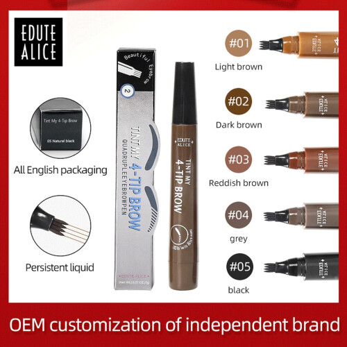 Waterproof Eyebrow Pencil with Four Fork Tip, Long Lasting Reddish Brown, QuickDry Formula 2