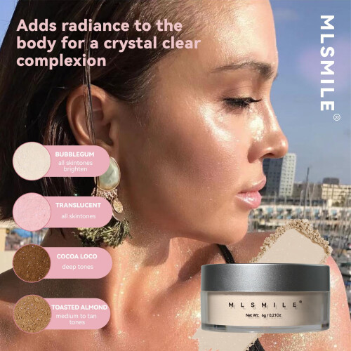 Loose Setting Powder with Oil Control, Pore Minimizing Translucent Pink Shimmer for Baking Makeup 2