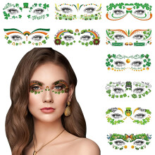 St. Patrick's Day Tattoos with Shamrock Temporary Stickers, Vibrant Green Designs for Adults and Kids