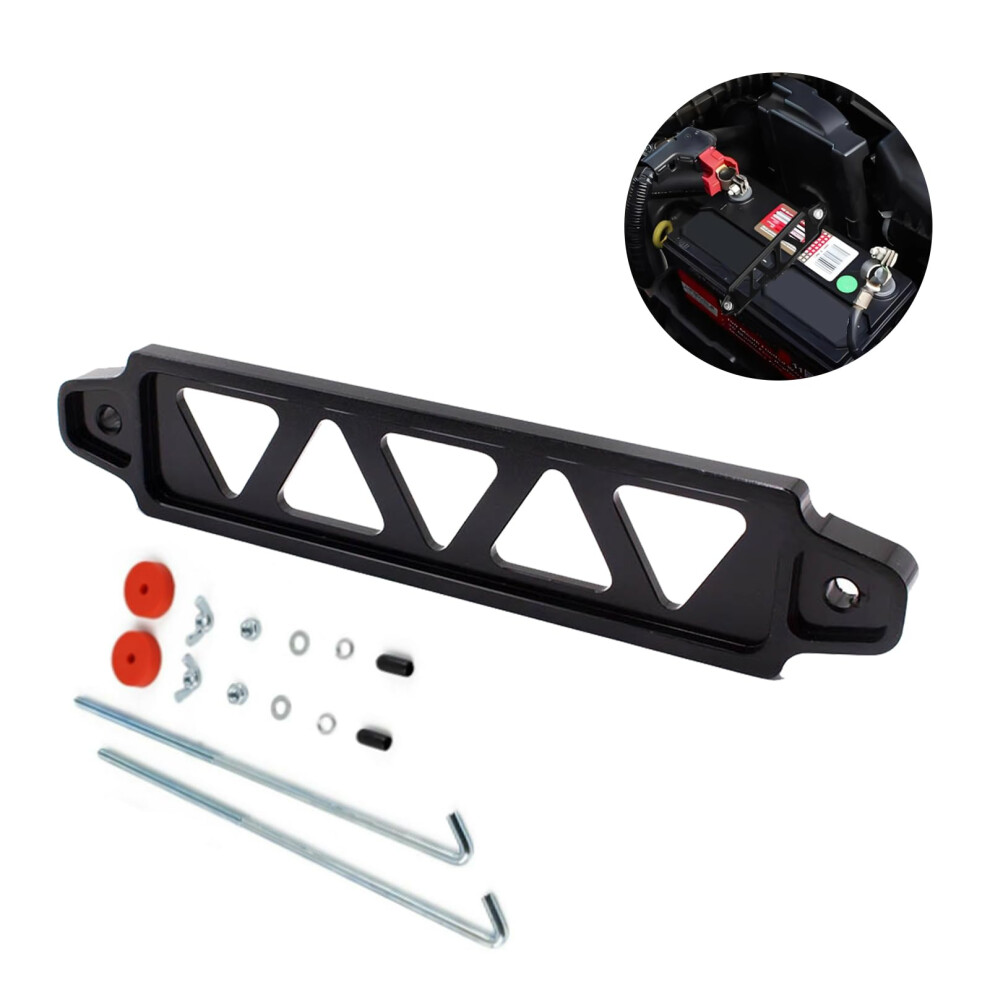 Universal Aluminum Car Battery Hold Down Bracket With J Hooks For Cars Suvs Trucks Red 9169991729480