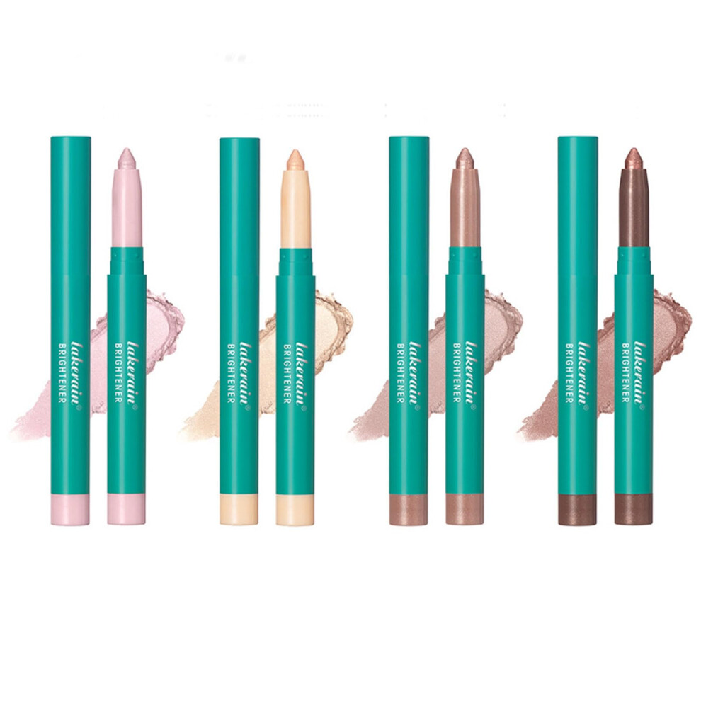 Cream 4Pcs Eyeshadow Stick And Eye Brightener Stick Waterproof Long Lasting Shimmer Highlighter