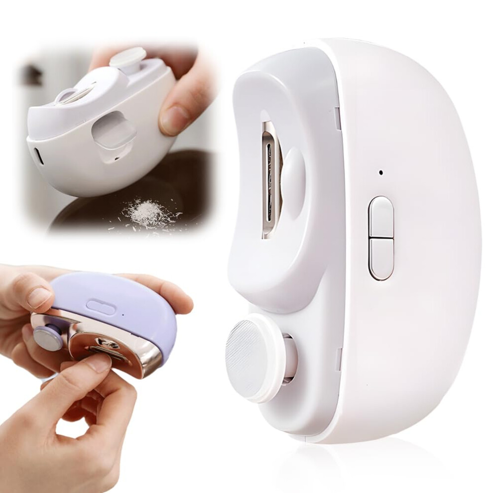 3in1 Electric Nail Clippers with Polishing, USB Rechargeable Automatic Nail Trimmer for Kids and Adults