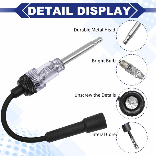 Inline Spark Plug Tester for Car Motorcycle Lawn Mower, Engine Ignition Diagnostic Tool with Light 1