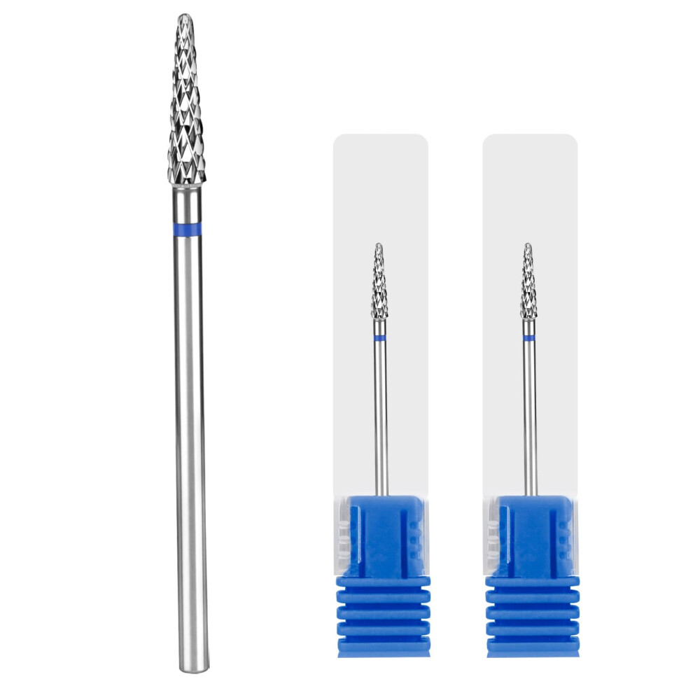 2pcs 3/32 Cuticle Nail Drill Bit Set Tungsten Carbide Precision Cleaner for Manicure Pedicure