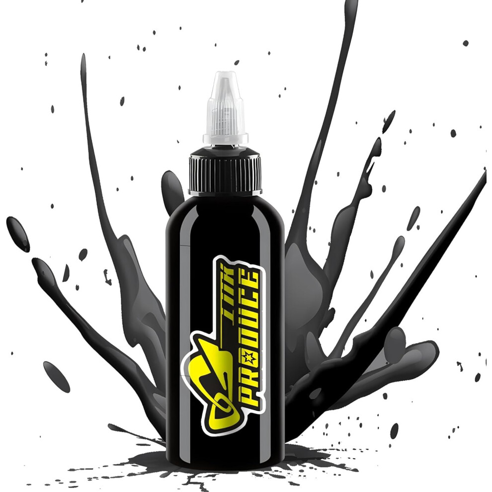 Super Black Tattoo Ink 30ML with Deep Black Pigmentation for Outlining, Shading and Permanent Makeup
