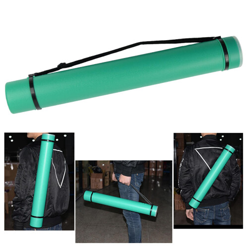 Telescopic Poster Tube with Adjustable Strap, Durable Extendable Case for Artwork Storage, Green 1