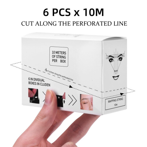 Eyebrow Mapping String 6 Pack PreInked Bamboo Charcoal Microblading String for Precision Eyebrow Shaping 1