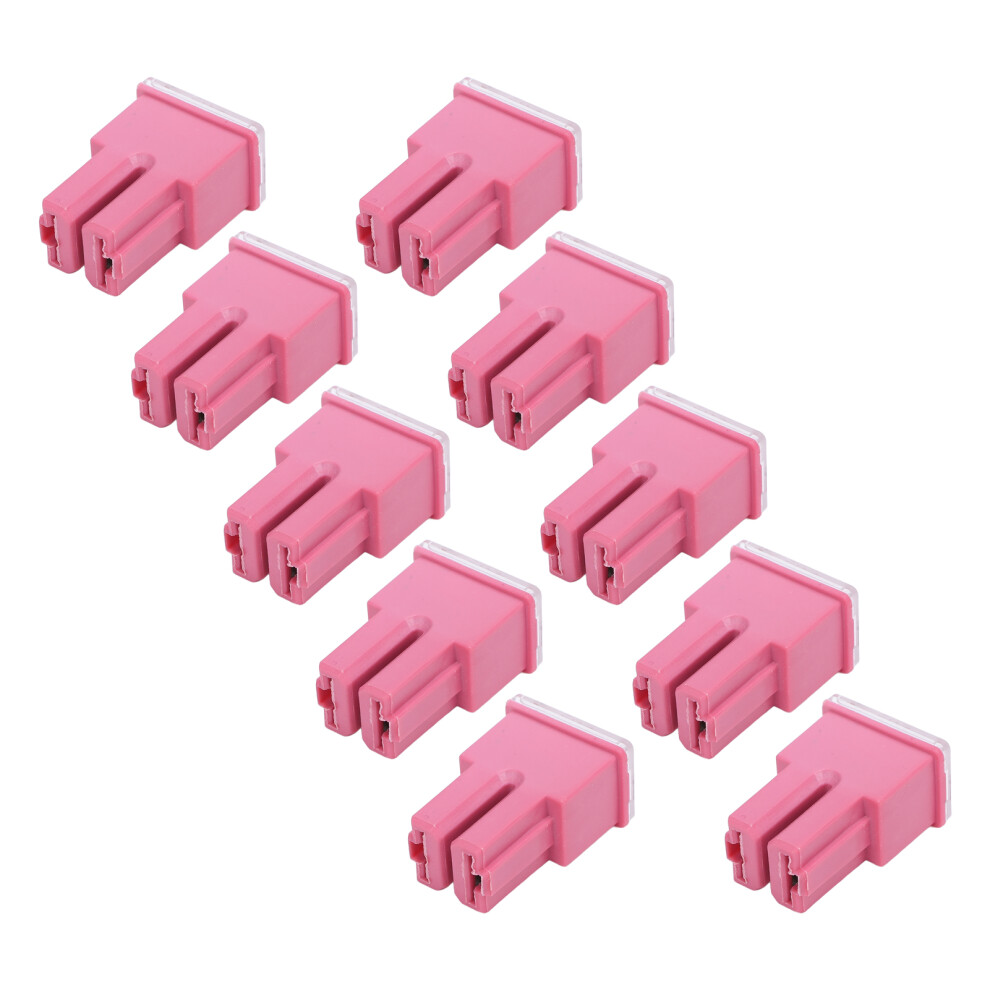 10Pcs 30A 32V Slow Blow Fuses Car Truck Double Female Terminal Push-In Set 8401384727910
