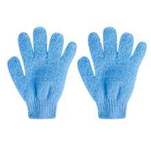 2PCS Blue Exfoliating Shower Gloves for Deep Skin Cleansing and Spa Massage for Women and Men