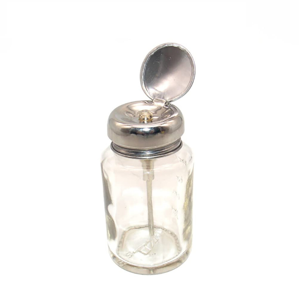 80ml Glass Nail Polish Remover Pump Bottle with LeakProof OnePress Dispenser