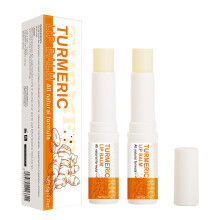 2Pcs Turmeric Lip Balm for Dark Lips Hydrating Natural Formula to Fade Pigmentation and Dryness