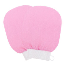 2pcs Exfoliating Gloves for Dead Skin Removal Rayon Body Scrubber for Shower and Spa Pink for Women