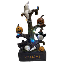 Skeleton Pumpkin Lantern Resin Table Lamp13x12x15.5cm