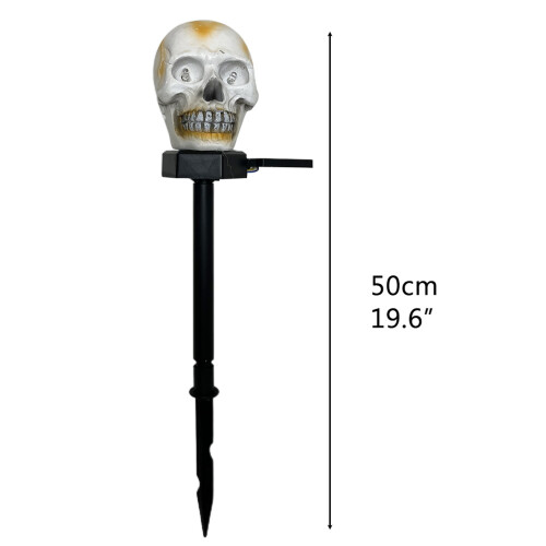 Ηλιακό LED για Halloween με σκελετό, λαμπερό κεφάλι σκελετού, γκαζόν, κήπο, αυλή, 1