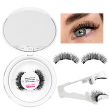 Magnetic Eyelashes with Applicator, Glue Natural Lightweight Waterproof Reusable Lashes Kit (1 Pair)