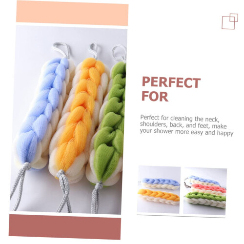 4pcs Exfoliating Back Scrubber Long Handle Bath Body Scrubber for Smooth Skin with Hanging Loop 1