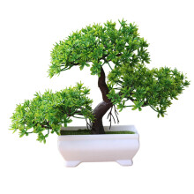 Artificial Bonsai Tree with Realistic Design, Small Faux Potted Plant for Home and Office Decor