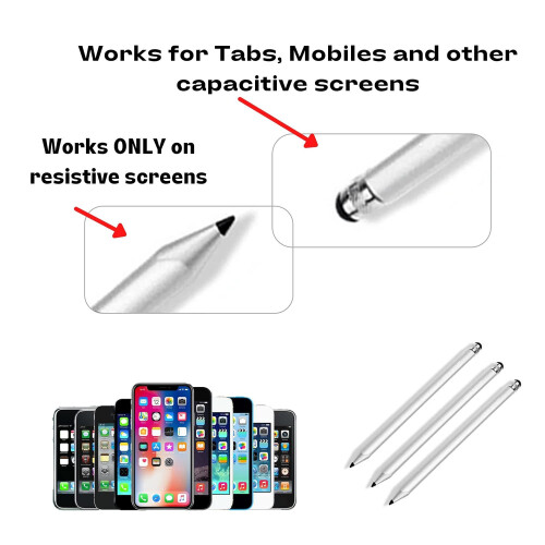 Stylus Pen for Touchscreen  Precision Full Size 3 Pack for Alcatel A5 LED Silver 2